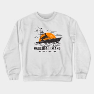 Vintage Fishing Boat Vacation to Bald Head Island, North Carolina Crewneck Sweatshirt